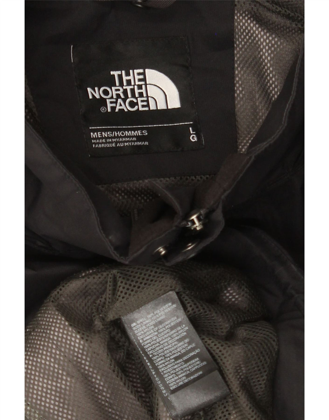 THE NORTH FACE Regnjakke med hætte til mænd UK 40 Stor sort polyester