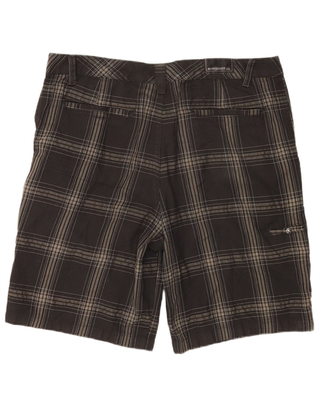 Quiksilver Chino Shorts til mænd W36, store grå ternet polyester