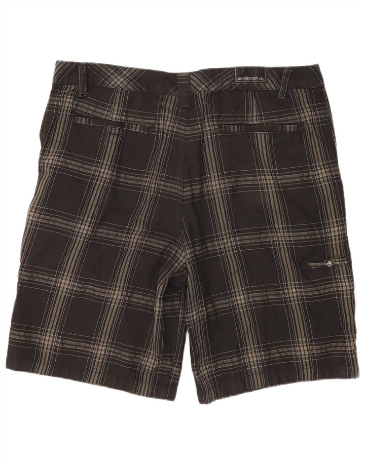 Quiksilver Chino Shorts til mænd W36, store grå ternet polyester