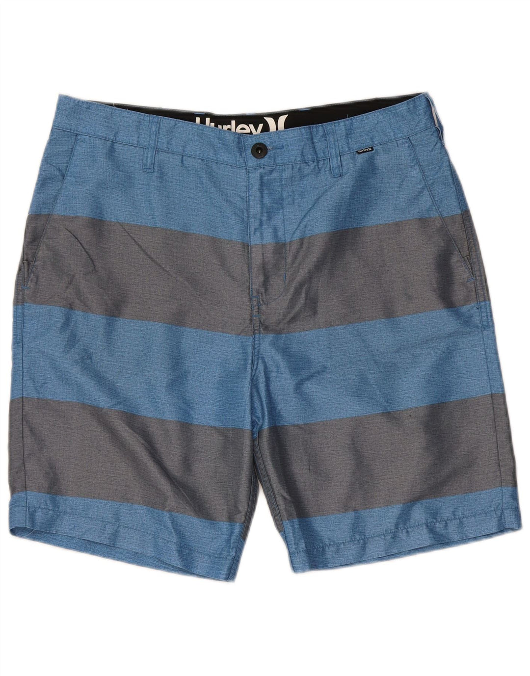 Hurley Herre Chino Shorts W33 Mellemblå stribet polyester