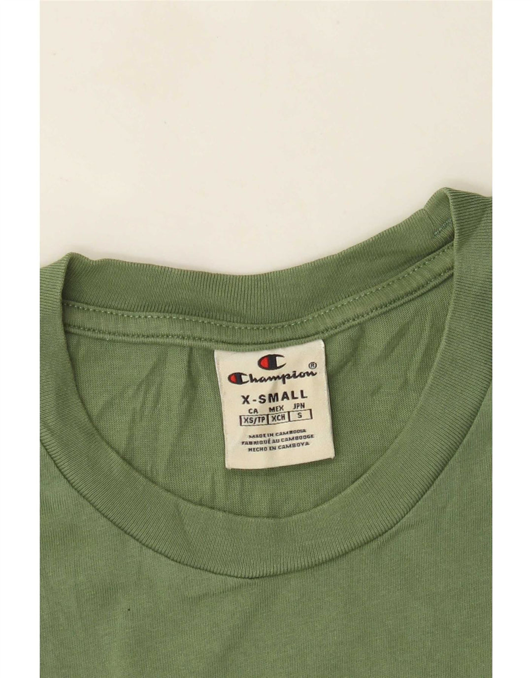 Champion Herre Grafisk T-Shirt Top XS Grøn