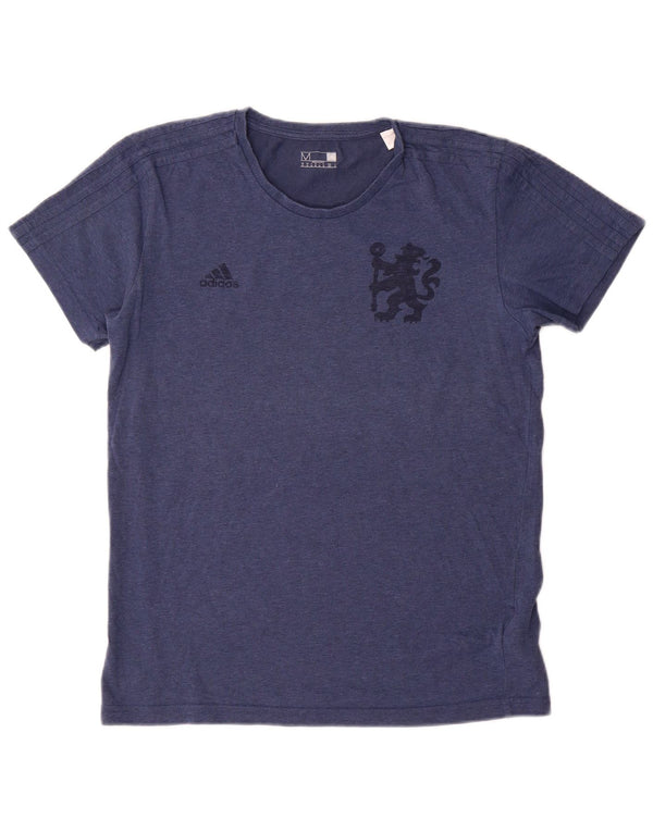 Adidas Mens Chelsea FC Graphic T-Shirt Top Medium Navy Blue Flecked Cotton