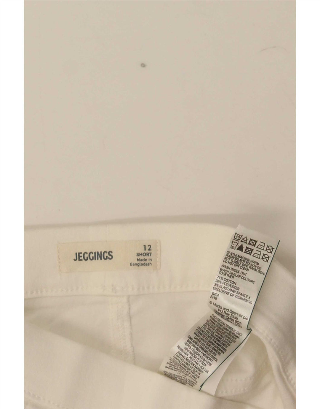 Marks & Spencer Dame Crop Casual Bukser UK 12 Medium W30 L25 White