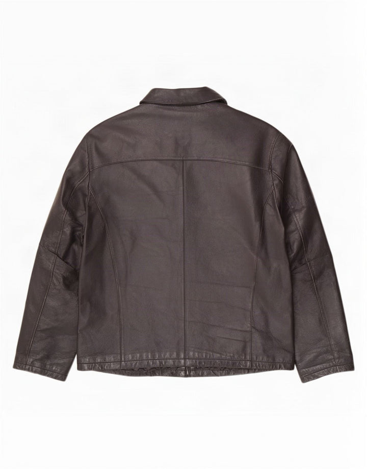 Vintage herre læderjakke IT 48 Medium Sort