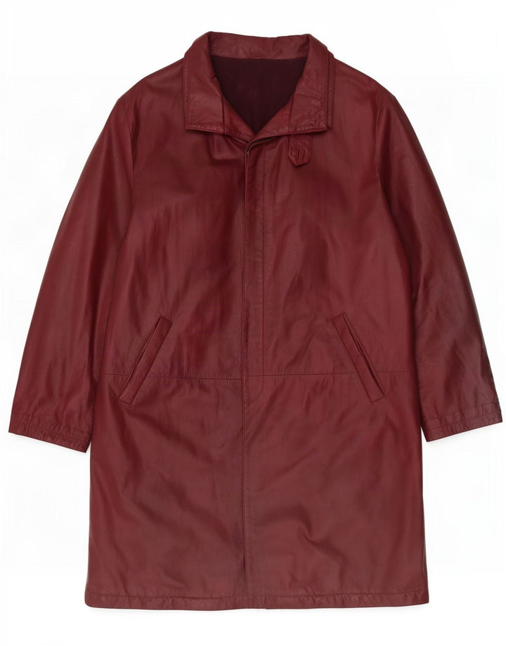 Vinci Dame Læderfrakke IT 52 2XL Burgundy