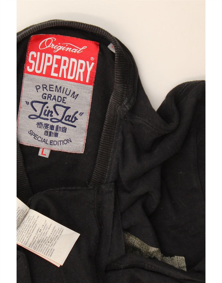 Superdry Grafisk T-shirt top til mænd, stor sort bomuld