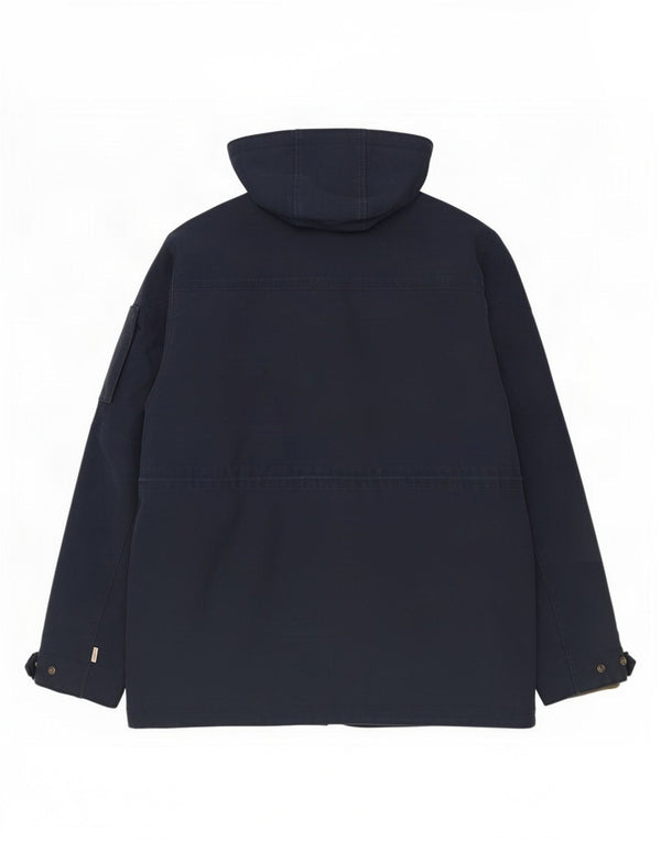 Timberland Herre Hooded Utility Jacket UK 44 2XL Navy Blue Cotton