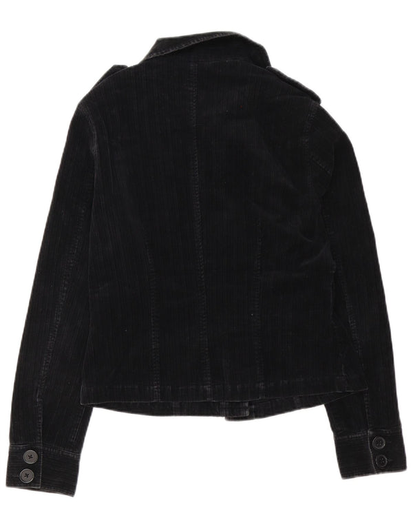 Laura Ashley Dame Military Corduroy Jacket UK 12 Medium Sort Bomuld