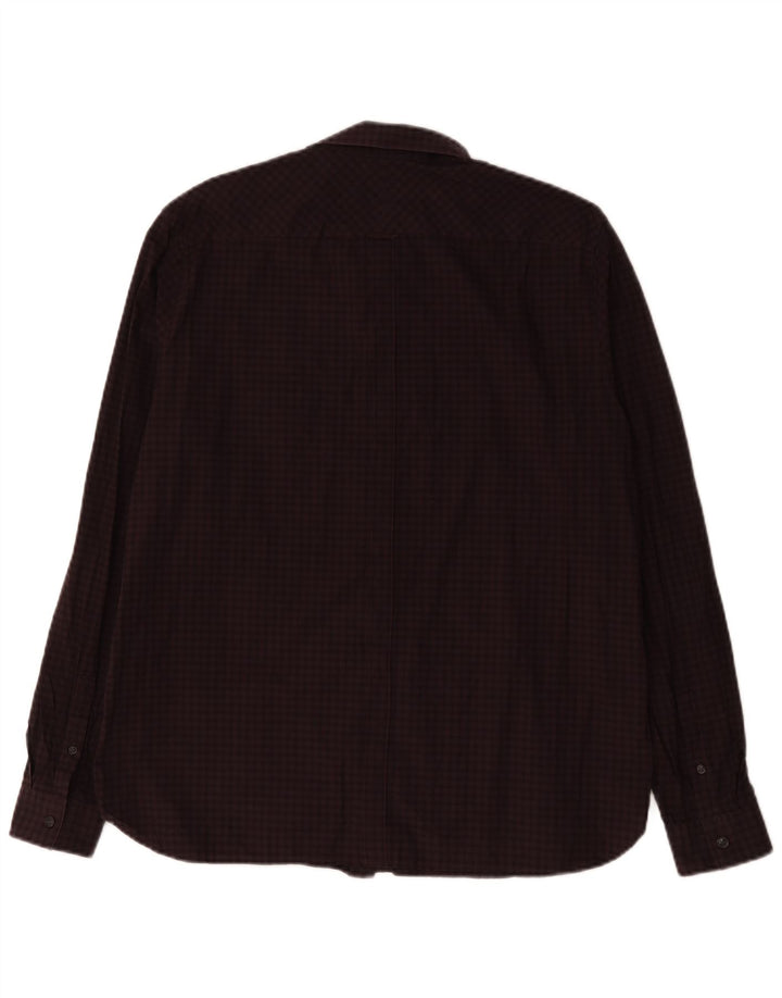 Fred Perry herreskjorte XL Burgundy ternet bomuld