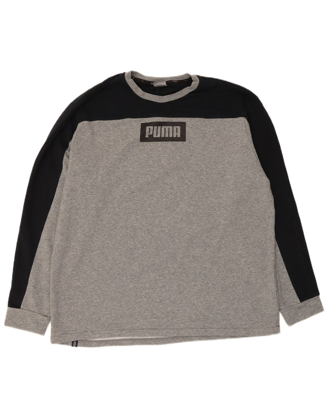 Puma Herre Grafisk Sweatshirt Jumper XL Grå Colourblock Bomuld