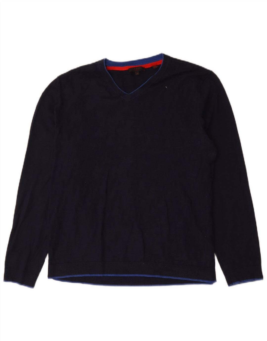 Ted Baker Herre V-hals sweater str. 4 Large Navy Blue
