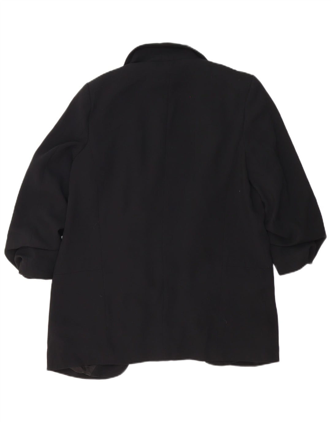 ZARA Dame 3/4 ærmet åben blazerjakke UK 14 Medium Sort Polyester