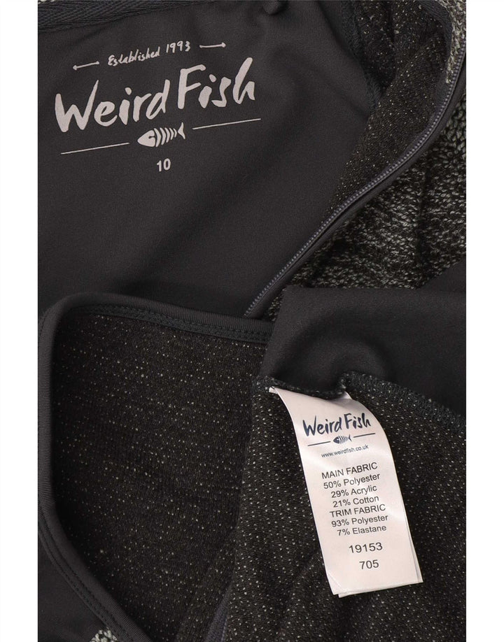 Weird Fish Dame grafisk træningsdragt topjakke UK 10 Small Grey Colourblock