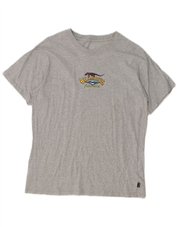 Billabong Herre grafisk T-shirt Top Mellemgrå Flecked Bomuld