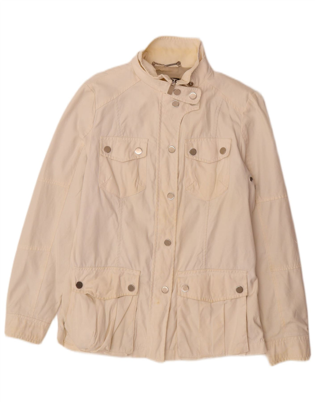 Zara Womens Utility Jacket UK 16 Large Off White Nylon