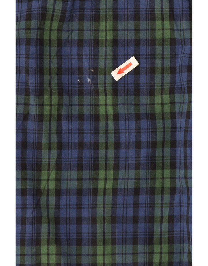 J. Crew Herre høj skræddersyet pasform skjorte medium marineblå ternet bomuld