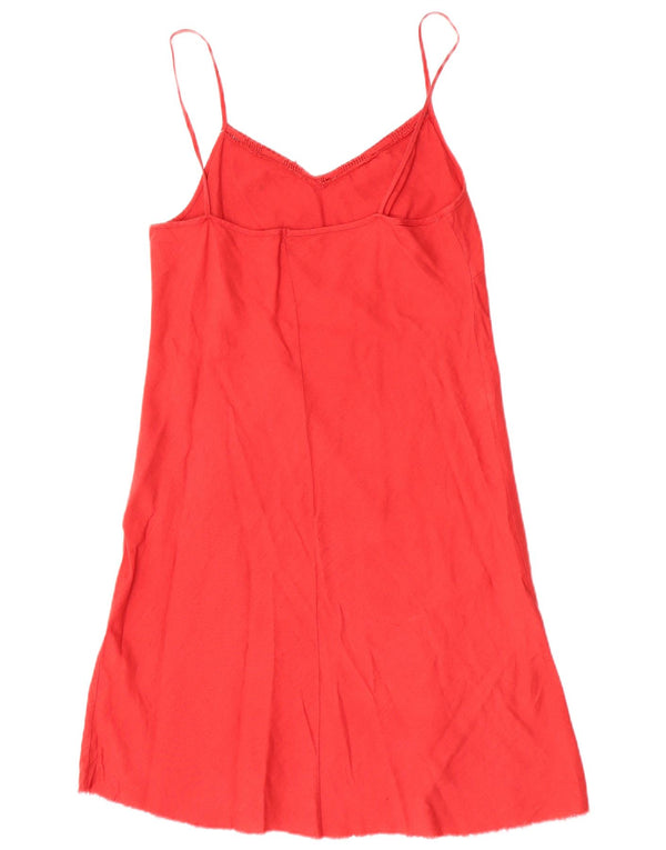 Vintage Dame Slip Dress UK 12 Medium Red Linen