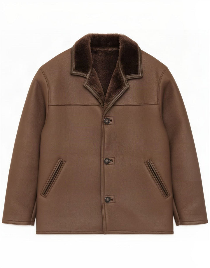 Marester Womens Shearling Coat UK 14 Large Brown