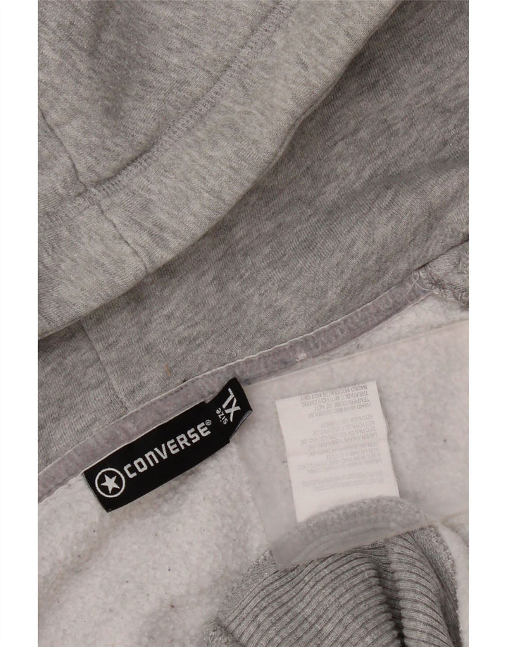 Converse hættetrøje med lynlås til kvinder UK 18 XL Grå Flecked Bomuld