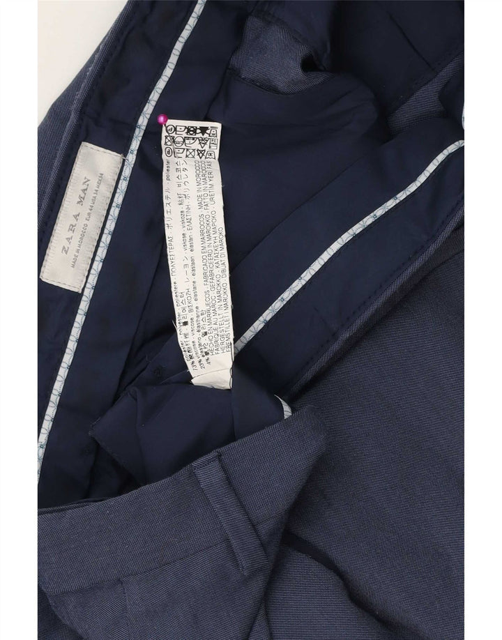 Zara Herre Slim Chino Bukser EU 44 Large W34 L31 Blå Polyester