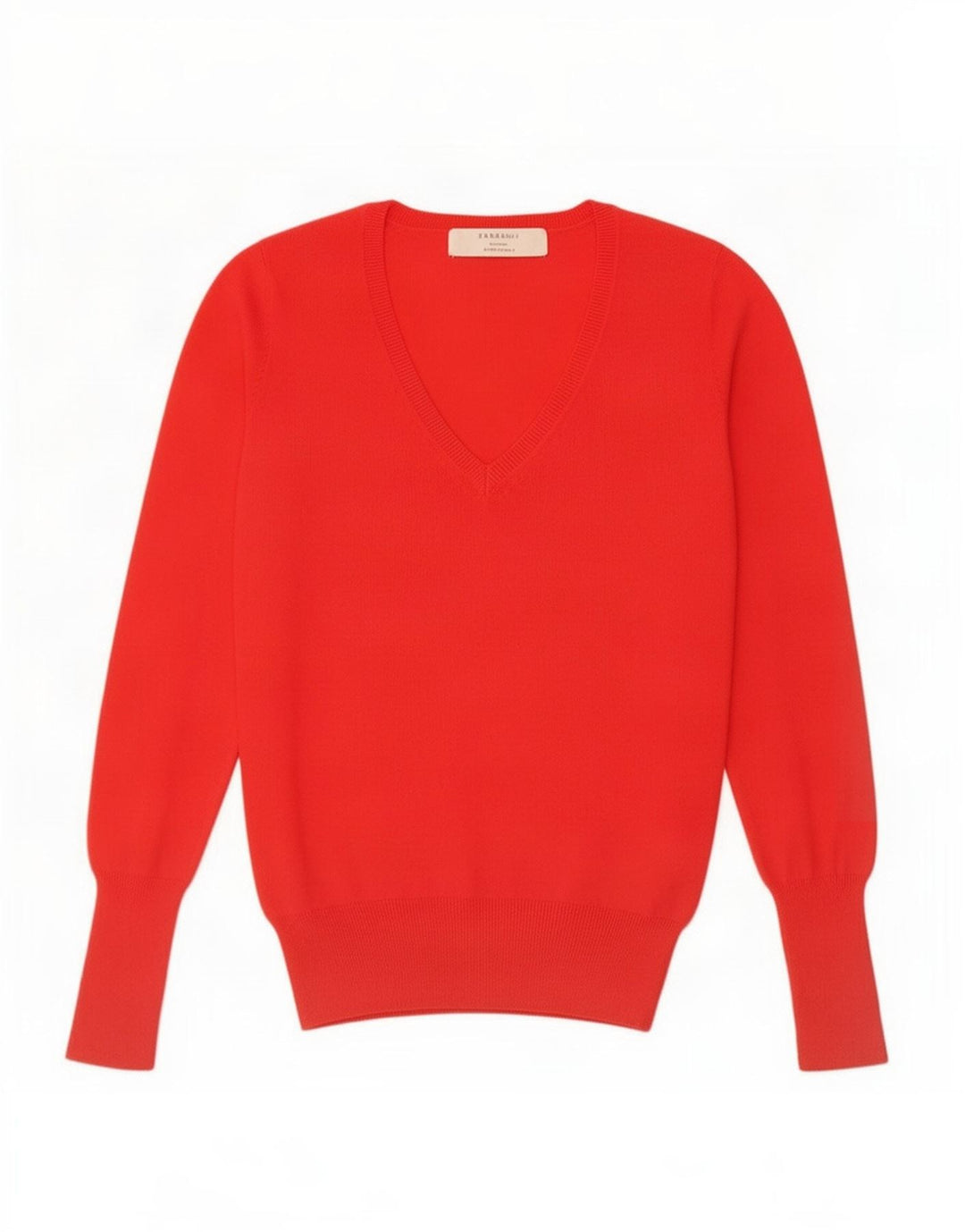 Zara Dame V-hals sweater UK 12 Medium Rød