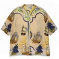 Antonette Dame Oversized grafisk skjorte bluse EU 44 XL Beige Nautical