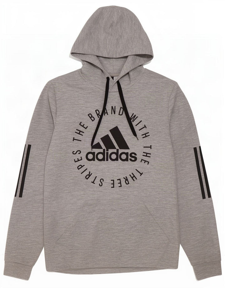 Adidas Grafisk hættetrøje til mænd, lille grå polyester