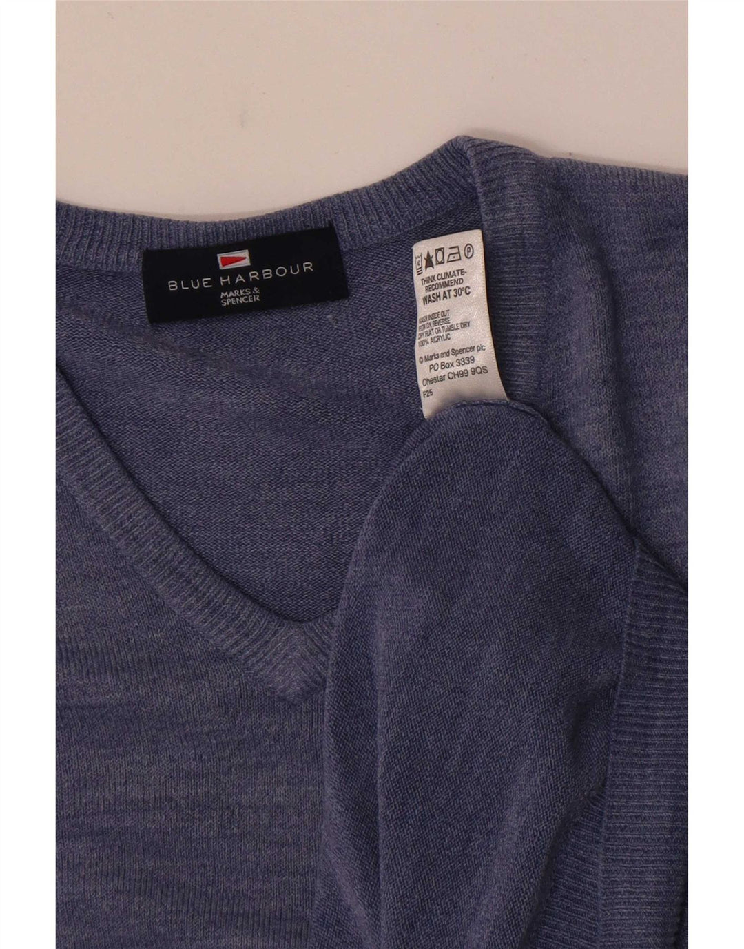 Marks & Spencer Herre Blue Harbor V-hals sweater Medium Blue Flecked