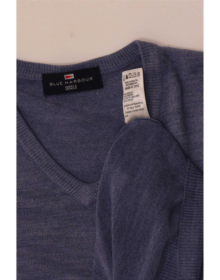 Marks & Spencer Herre Blue Harbor V-hals sweater Medium Blue Flecked