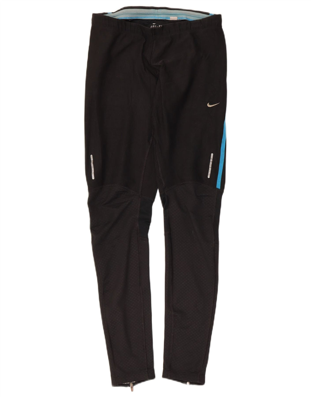 Nike Dame Dri Fit Leggings UK 14 Medium Sort Plettet