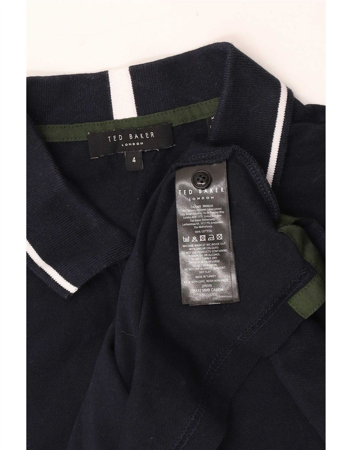 Ted Baker herre poloshirt str. 4 Large Navy Blue Cotton