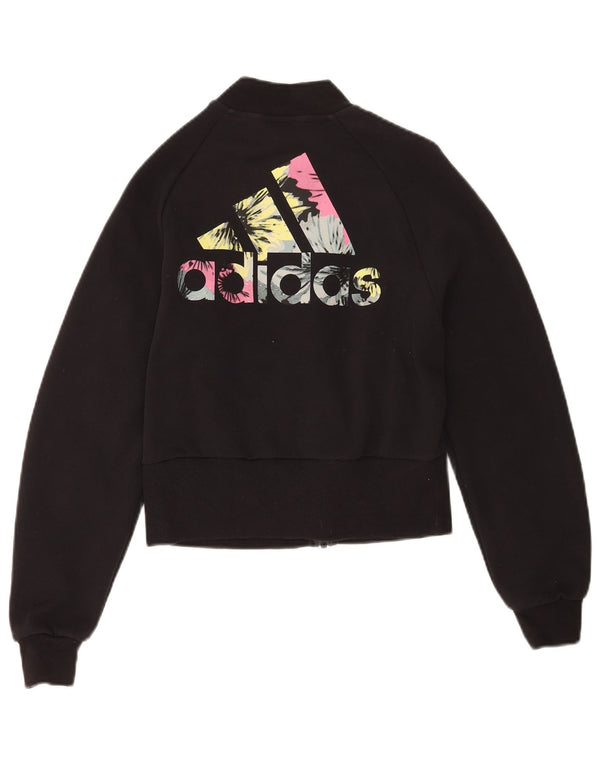 Adidas Womens Graphic Oversized Tracksuit Top Jacket UK 0/2 2XS Sort