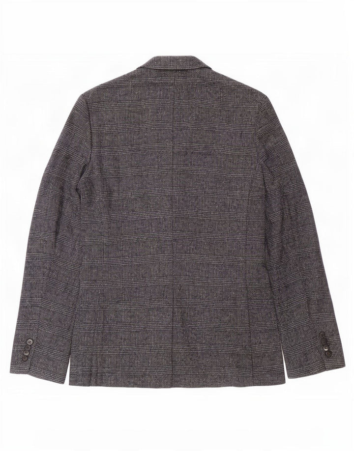 Marks & Spencer Herre 2-knaps blazerjakke UK 36 Small Navy Blue Check