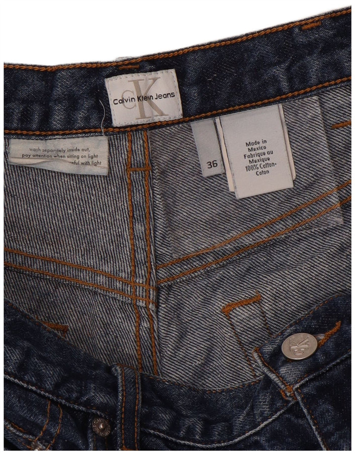 CALVIN KLEIN Straight jeans til mænd W36 L31 Blå Bomuld