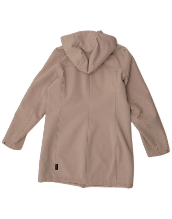 Jack Wolfskin Dame Hooded Windbreaker Coat UK 10/12 Medium Beige