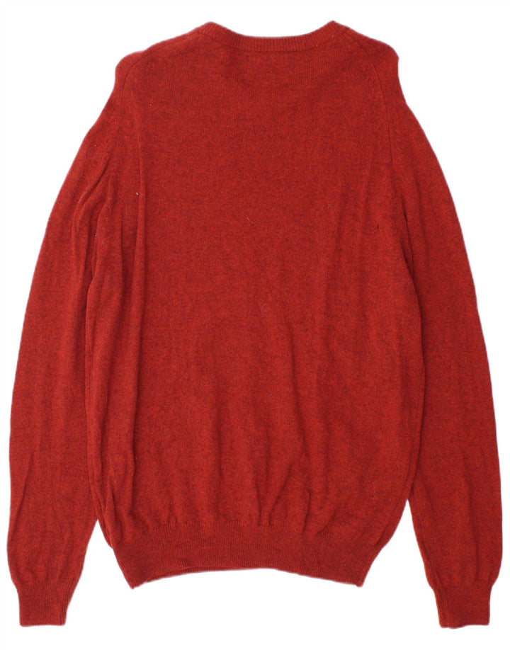 Marks & Spencer Herre Boat Neck Jumper Sweater Stor Orange Uld