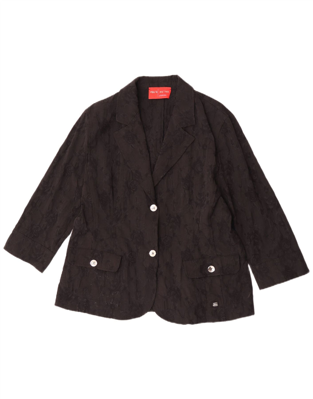 Perte by Krizia Dame 2-knaps blazerjakke størrelse 25 Large Black Floral