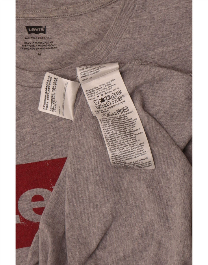 Levi's Herre grafisk T-shirt top mellemgrå flækket bomuld
