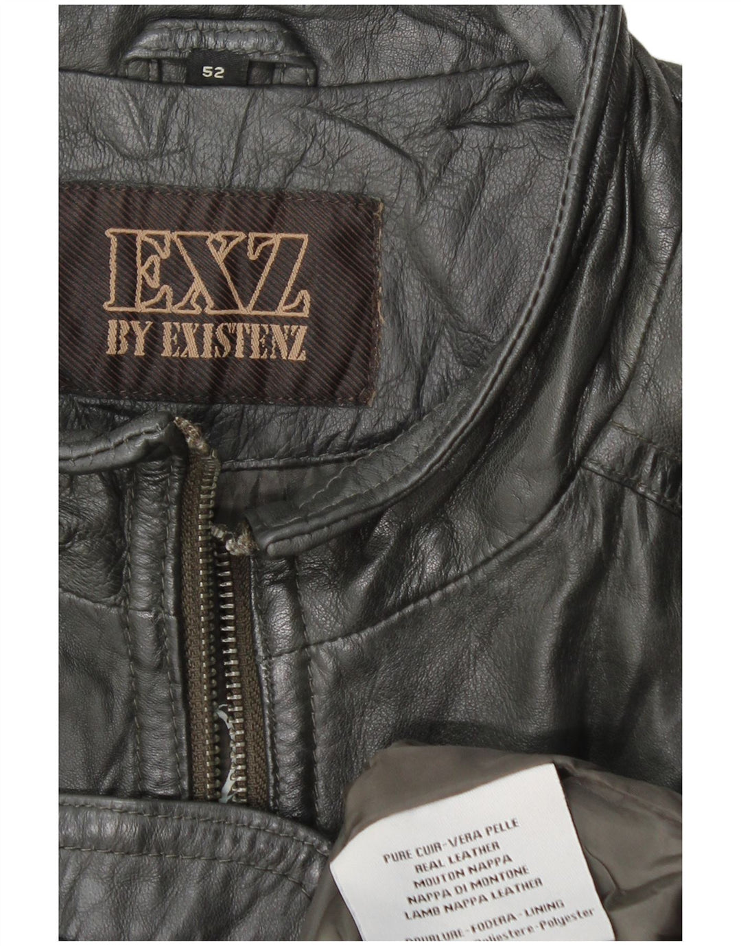 VINTAGE Womens Leather Jacket IT 52 2XL Black Leather