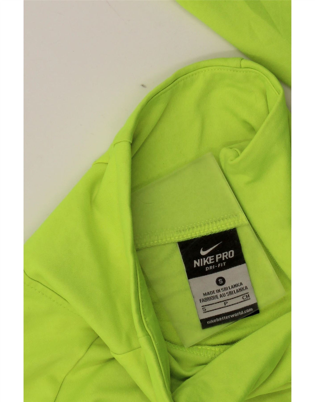 Nike Dame Dri Fit Zip Neck Top Langærmet UK 8 Lille Grøn