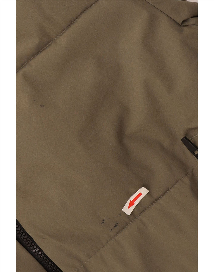 Zara Herre hættepolstret jakke UK 38 Medium Khaki Polyester