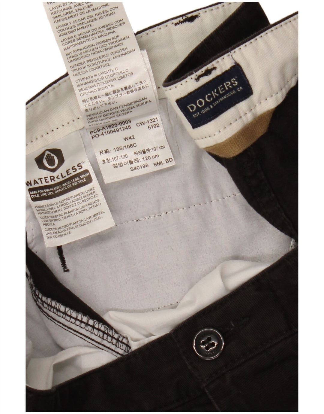 DOCKERS Herre Cargo Shorts W42 2XL Sort Bomuld