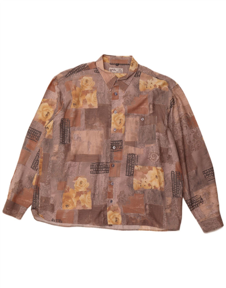 Angelo Litrico herreskjorte str. 45/46 2XL flerfarvet patchwork viskose