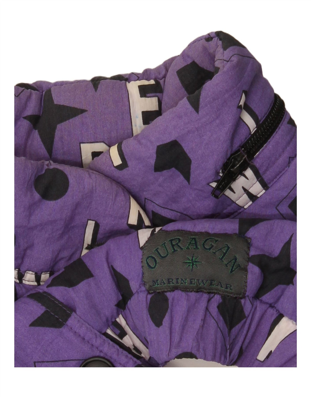 Vintage Bomber Jacket UK 40 Stor Lilla Geometrisk