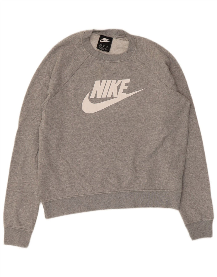 Nike grafisk sweatshirt til mænd, lille grå flækket bomuld