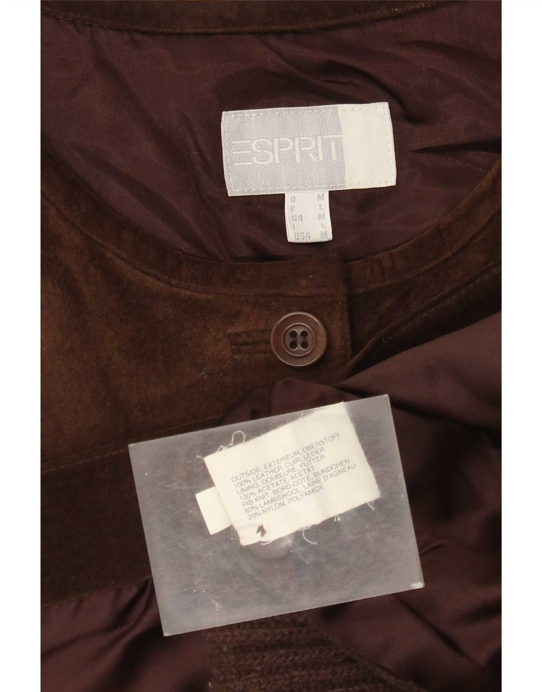 Esprit Dame Ruskind Gilet UK 14 Medium Brown Læder