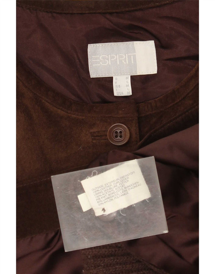 Esprit Dame Ruskind Gilet UK 14 Medium Brown Læder