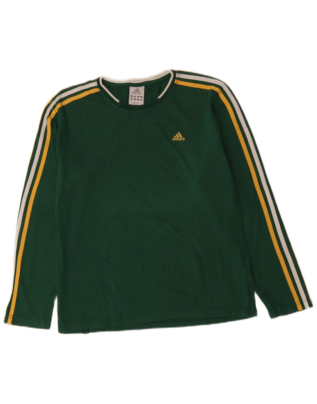 ADIDAS Herre Top Langærmet UK 40/42 Medium Green Bomuld