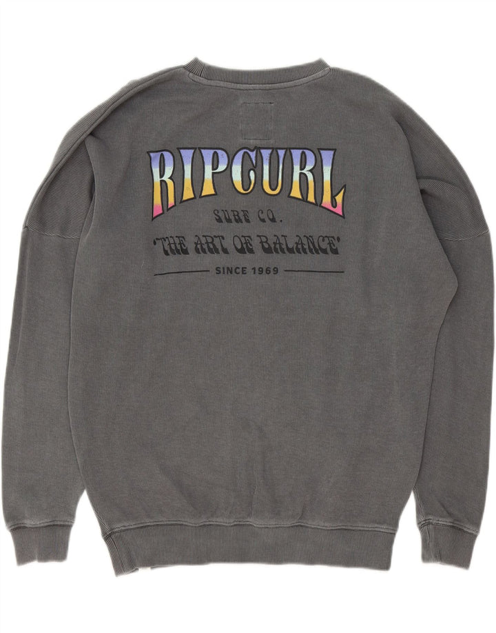 RIP CURL Mens Loose Fit Graphic Sweatshirt Jumper 2XS Grey Vintage Rip Curl and Second-Hand Rip Curl from Messina Hembry 