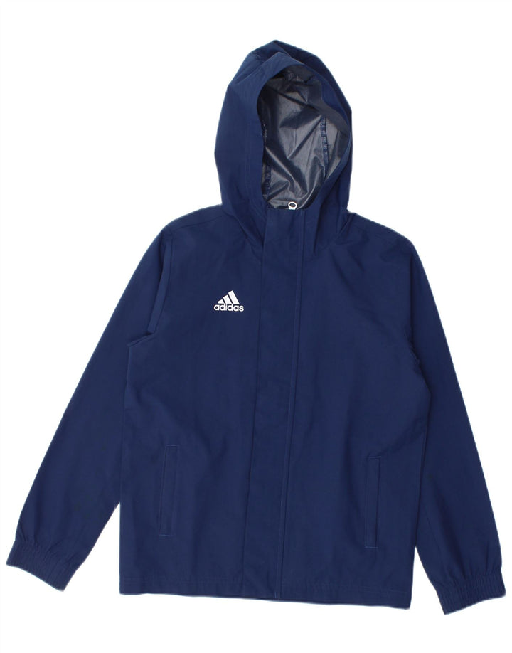 Adidas Regnjakke med hætte til drenge 9-10 år marineblå polyester